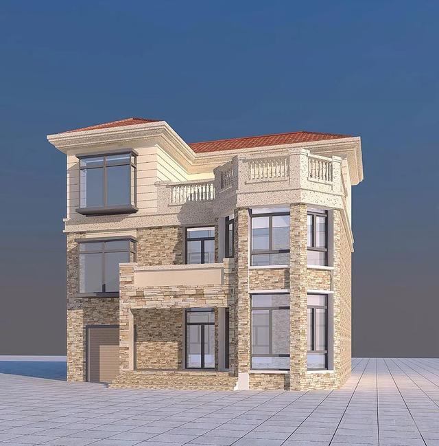 三層農(nóng)村自建房，帶露臺和車庫小洋房，造價(jià)25-30萬，實(shí)用好看造價(jià)也不高。