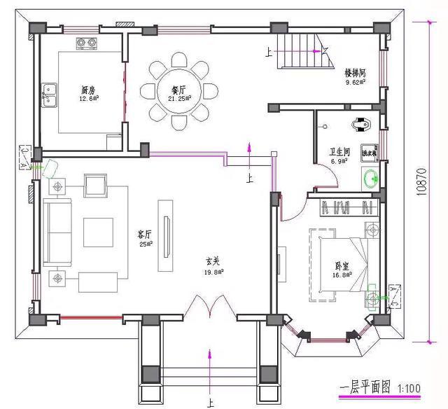 新農(nóng)村三層別墅設(shè)計(jì)圖，占地120平方米，帶露臺(tái)，造價(jià)35萬(wàn)。