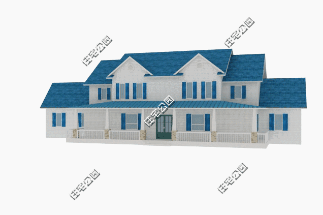 美式二層農(nóng)村別墅設(shè)計(jì)圖，6室2廳，外觀清爽簡(jiǎn)約，你喜歡這樣的嗎？