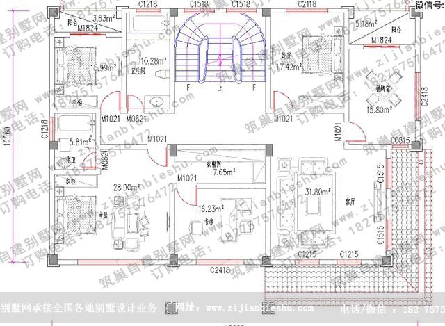 歐式三層別墅設(shè)計圖，美觀實用，主體造價65萬。