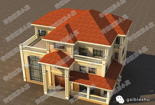 歐式三層別墅設(shè)計圖，美觀實用，主體造價65萬。