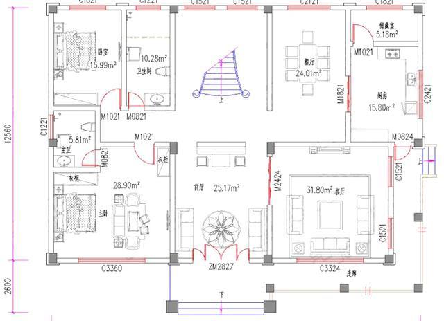 歐式三層別墅設(shè)計圖，美觀實用，主體造價65萬。