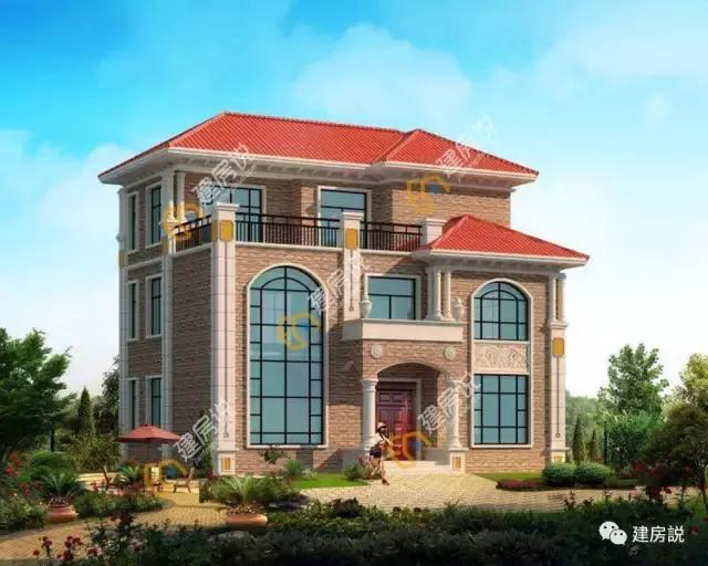 帶露臺的兩款三層別墅設(shè)計(jì)圖，簡單漂亮又劃算，造價(jià)都是30萬左右。