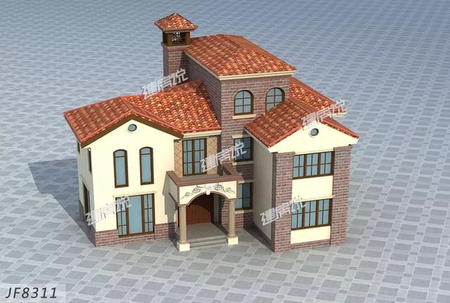 田園三層歐式別墅設(shè)計(jì)圖，外觀端莊大氣，戶型設(shè)計(jì)更是優(yōu)秀，只怕你蓋完馬上轟動(dòng)全村。