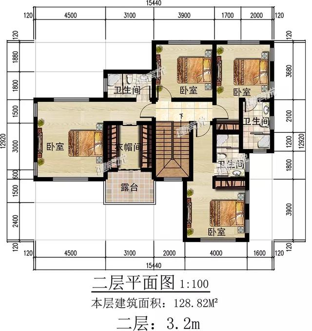 田園三層歐式別墅設(shè)計(jì)圖，外觀端莊大氣，戶型設(shè)計(jì)更是優(yōu)秀，只怕你蓋完馬上轟動(dòng)全村。