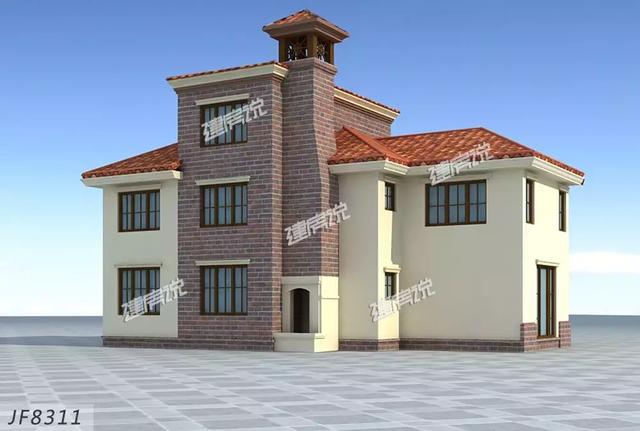 田園三層歐式別墅設(shè)計(jì)圖，外觀端莊大氣，戶型設(shè)計(jì)更是優(yōu)秀，只怕你蓋完馬上轟動(dòng)全村。