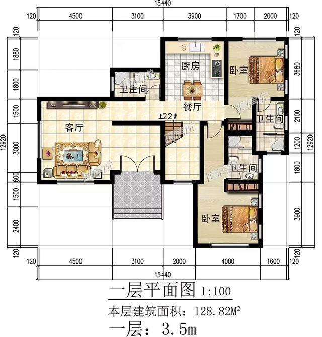 田園三層歐式別墅設(shè)計(jì)圖，外觀端莊大氣，戶型設(shè)計(jì)更是優(yōu)秀，只怕你蓋完馬上轟動(dòng)全村。