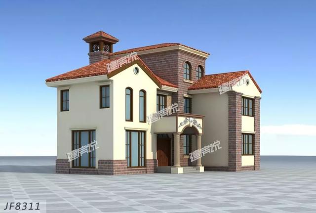 田園三層歐式別墅設(shè)計(jì)圖，外觀端莊大氣，戶型設(shè)計(jì)更是優(yōu)秀，只怕你蓋完馬上轟動(dòng)全村。