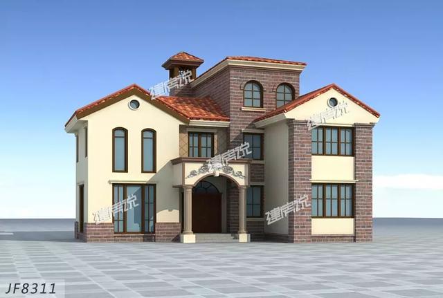 田園三層歐式別墅設(shè)計(jì)圖，外觀端莊大氣，戶型設(shè)計(jì)更是優(yōu)秀，只怕你蓋完馬上轟動(dòng)全村。