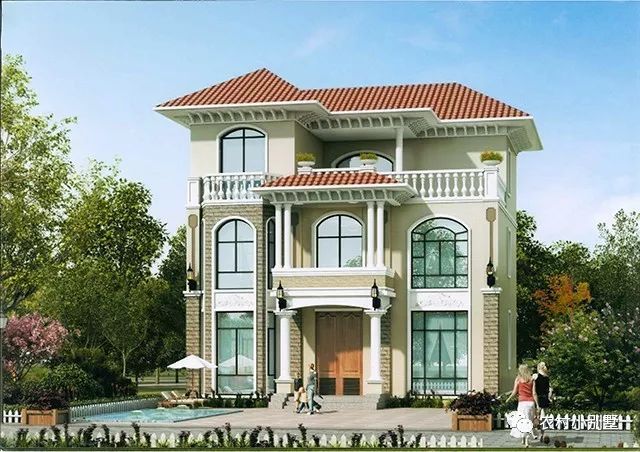 12款農(nóng)村蓋房三層小樓房設(shè)計圖，全村搶著建