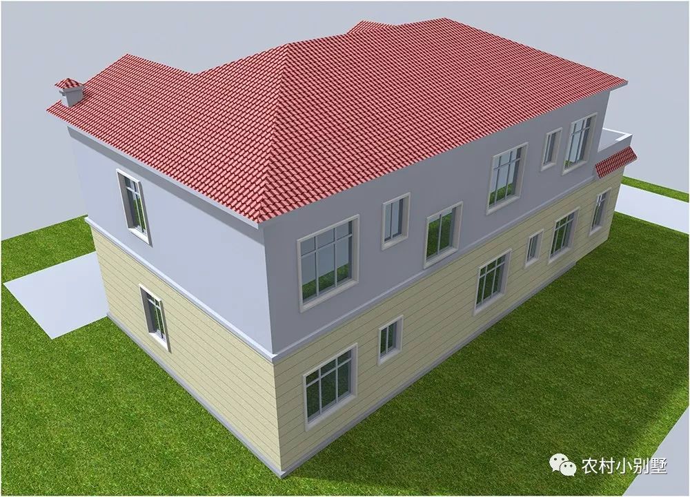 18.8x10米兩層農(nóng)村住宅圖，挑空客廳配獨(dú)立車庫