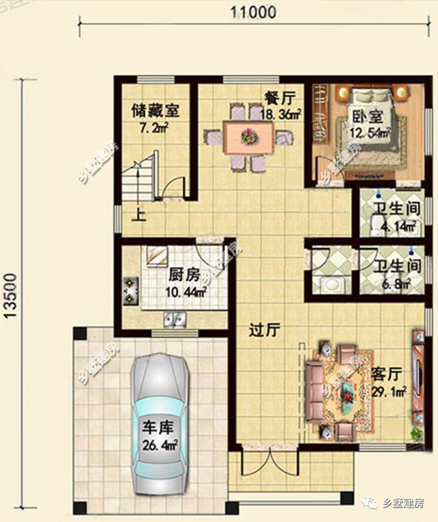 兩棟都露臺+車庫的農(nóng)村別墅設(shè)計圖，僅僅需要20萬哦，你心動了嗎？