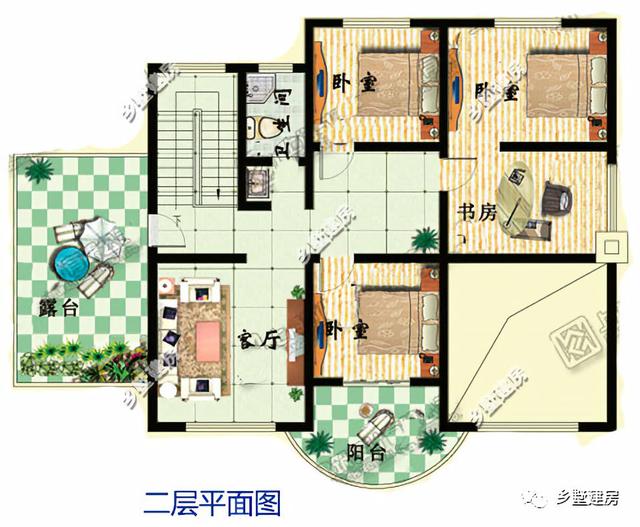 兩棟都露臺+車庫的農(nóng)村別墅設(shè)計圖，僅僅需要20萬哦，你心動了嗎？