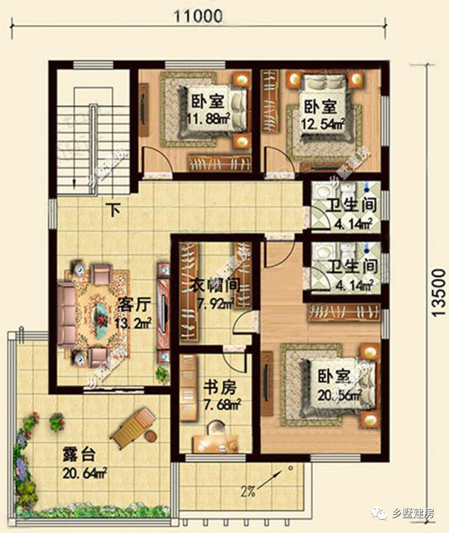 兩棟都露臺+車庫的農(nóng)村別墅設(shè)計圖，僅僅需要20萬哦，你心動了嗎？