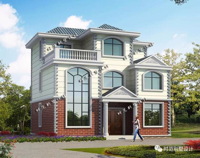 歐式三層別墅設(shè)計圖，外觀造型簡潔大方，追求返璞歸真，向往田園生活。