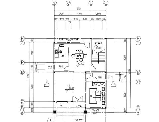 農(nóng)村四層別墅設(shè)計(jì)圖，占地面積105平方米，帶露臺(tái)，主體造價(jià)40萬。
