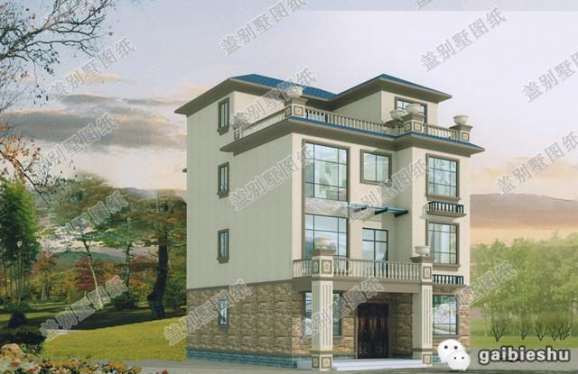 農(nóng)村四層別墅設(shè)計(jì)圖，占地面積105平方米，帶露臺(tái)，主體造價(jià)40萬。