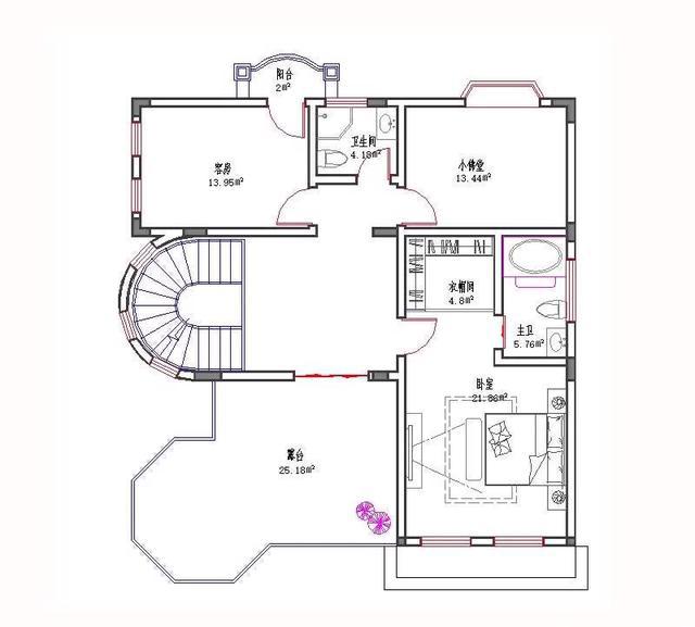 三層地中海風(fēng)格別墅設(shè)計(jì)圖，開(kāi)間進(jìn)深11米×12米，主體造價(jià)45萬(wàn)。