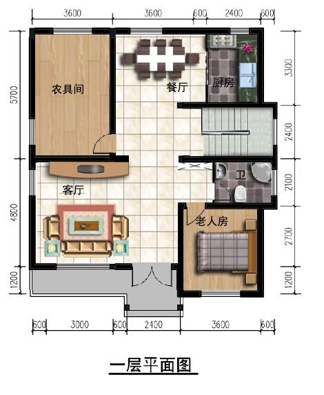 三層農(nóng)村別墅設(shè)計(jì)圖，占地才10.8米*11.7米，老人和年輕人都喜歡。
