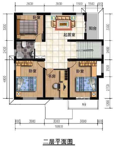 三層農(nóng)村別墅設(shè)計(jì)圖，占地才10.8米*11.7米，老人和年輕人都喜歡。