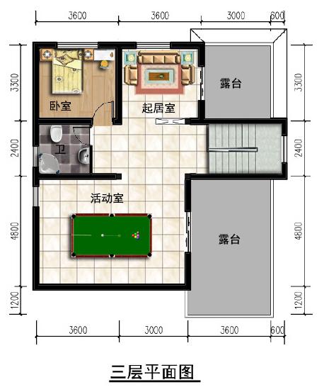 三層農(nóng)村別墅設(shè)計(jì)圖，占地才10.8米*11.7米，老人和年輕人都喜歡。