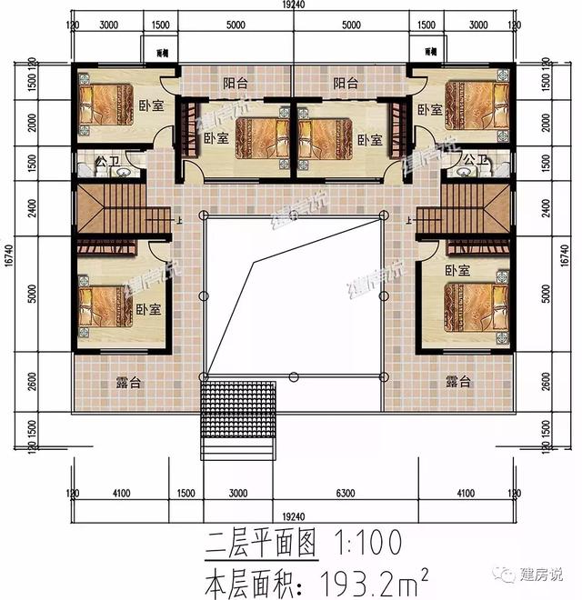 19X16米二層中式別墅設計圖，自帶中井和露臺花園，你想要的樣子它都有！