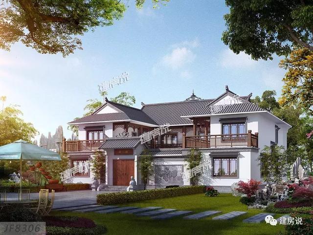 19X16米二層中式別墅設計圖，自帶中井和露臺花園，你想要的樣子它都有！