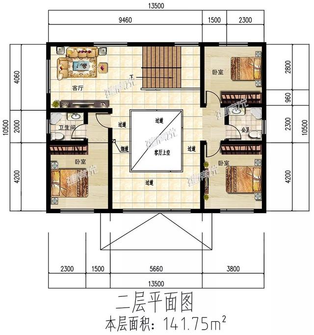 二層經典的歐式別墅設計圖，經典耐看，經濟又實用。