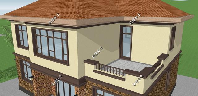 簡(jiǎn)單大方的簡(jiǎn)歐風(fēng)格二層別墅設(shè)計(jì)圖，配色簡(jiǎn)單，方正大方，溫馨舒適。