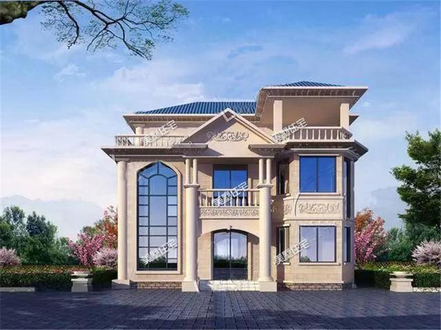 歐式三層農(nóng)村別墅設(shè)計(jì)圖，布局好，時(shí)尚，挑空復(fù)式樓11X11米，七室三廳！