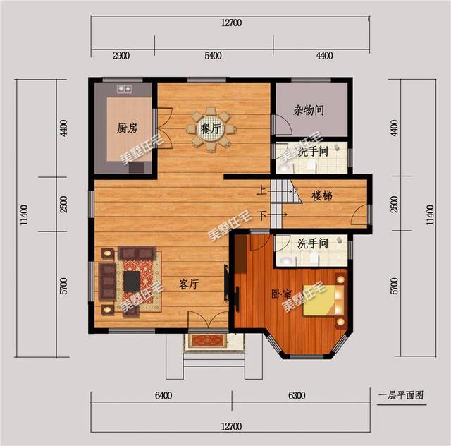 歐式三層農(nóng)村別墅設(shè)計(jì)圖，布局好，時(shí)尚，挑空復(fù)式樓11X11米，七室三廳！