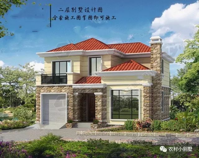 11X11米農(nóng)村自建2層現(xiàn)代別墅圖，全套圖附施工案例