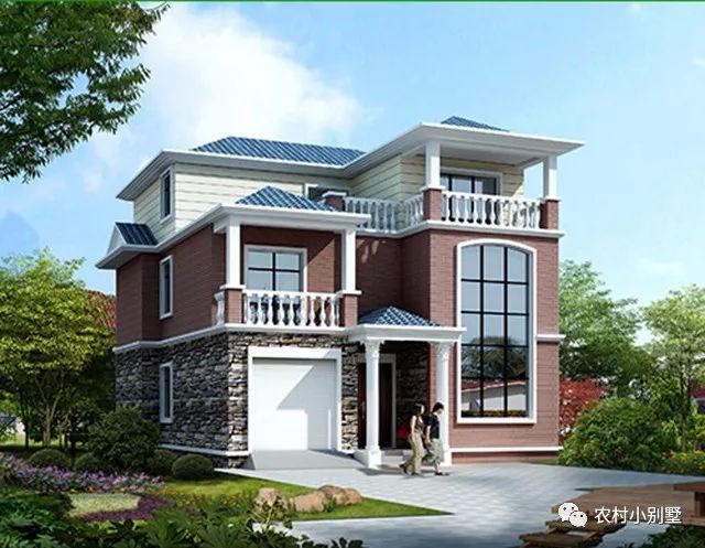 11x13米磚混農(nóng)村三層帶露臺小樓圖，主體造價 25-30萬