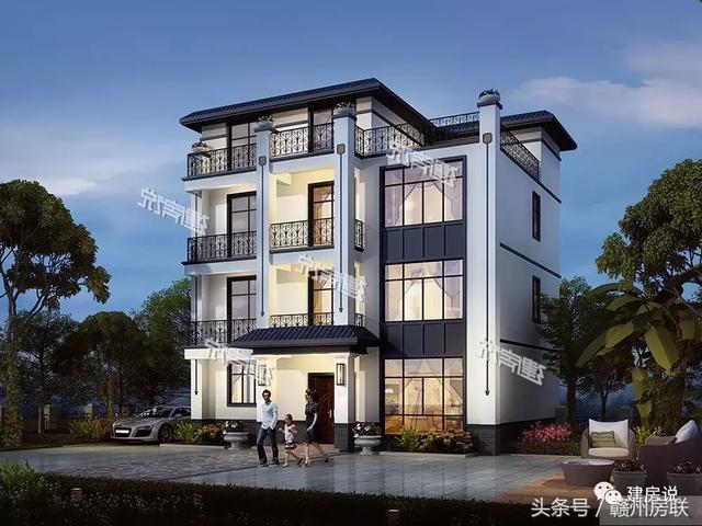 新中式別墅設計圖，建筑面積500平，配色經典大方，表現出東方文化的內斂氣質