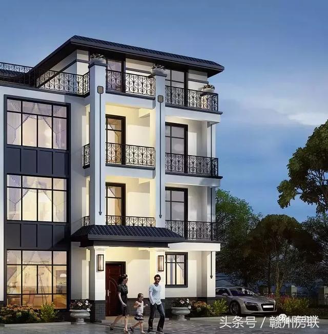 新中式別墅設計圖，建筑面積500平，配色經典大方，表現出東方文化的內斂氣質