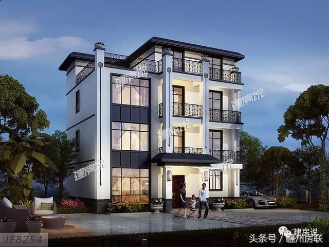 新中式別墅設計圖，建筑面積500平，配色經典大方，表現出東方文化的內斂氣質