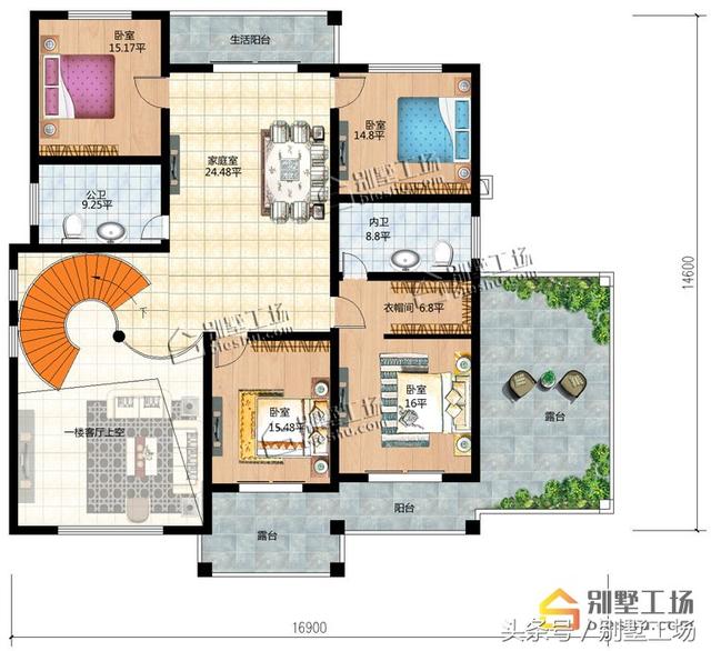 8款二層帶車(chē)庫(kù)的農(nóng)村別墅設(shè)計(jì)圖，建筑造價(jià)經(jīng)濟(jì)，帶車(chē)庫(kù)也很方便