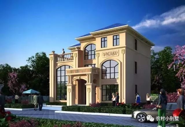 13.5×12米三層大落地窗農(nóng)村房屋設(shè)計(jì)圖，在村里建倍有面子