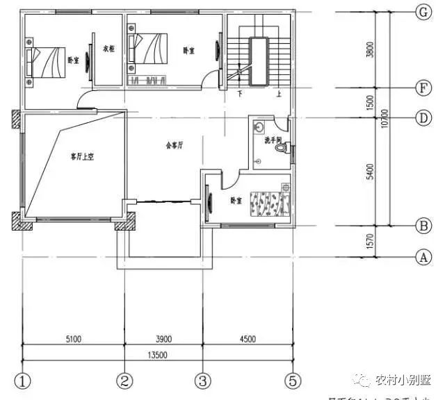 13.5×12米三層大落地窗農(nóng)村房屋設(shè)計(jì)圖，在村里建倍有面子