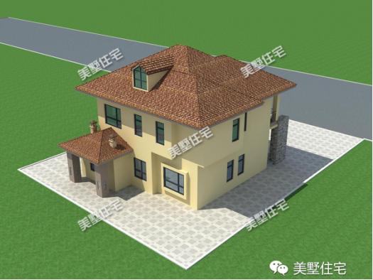 現(xiàn)代風(fēng)格二層農(nóng)村別墅設(shè)計(jì)圖，帶閣樓+土灶，外觀經(jīng)典實(shí)用性強(qiáng)。