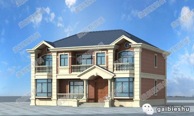 造價30萬的二層別墅設(shè)計圖，開間15米，進深11米，采用多飄窗設(shè)計，外觀奢華大氣。