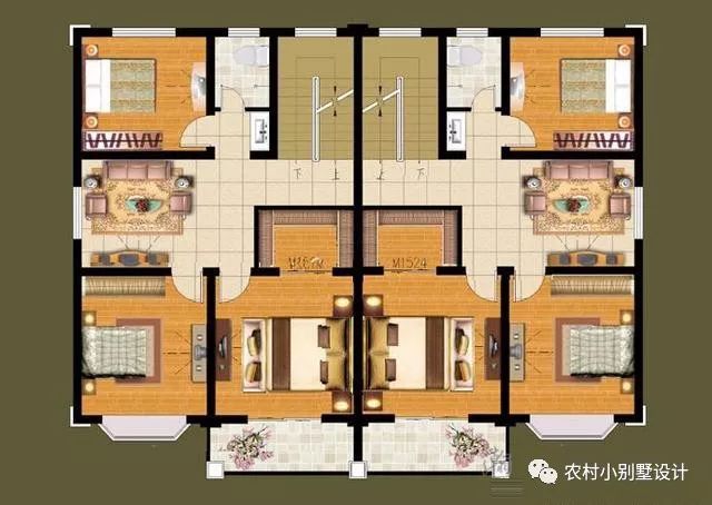 幾套農(nóng)村兄弟倆雙拼樓房設(shè)計(jì)圖，二層、三層都有