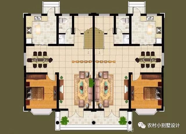 幾套農(nóng)村兄弟倆雙拼樓房設(shè)計(jì)圖，二層、三層都有