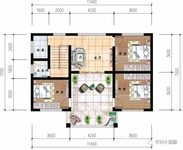 占地85平小戶型三層農村小樓設計圖，戶型雖小，五臟俱全