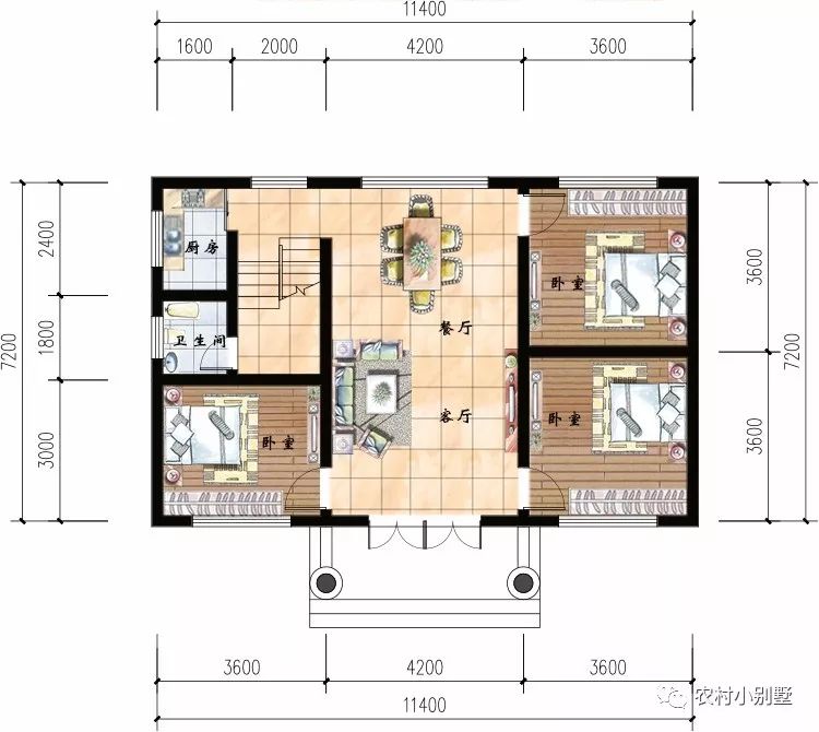 占地85平小戶型三層農村小樓設計圖，戶型雖小，五臟俱全