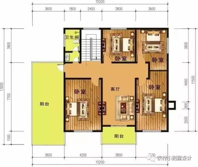 開間15米進(jìn)深11.5米三層帶車庫別墅設(shè)計(jì)圖，外觀精美