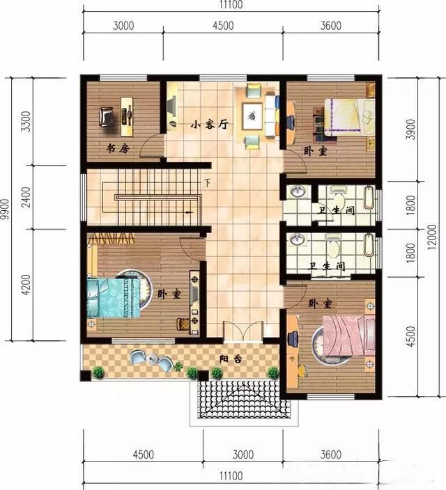 兩棟二層別墅設(shè)計(jì)圖，占地小，造價(jià)低，色彩絢麗，干凈明亮，相信你看了一定會(huì)喜歡。
