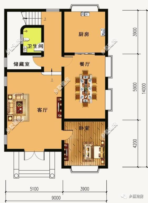 四室二廳二層別墅設(shè)計(jì)圖，帶挑空客廳+旋轉(zhuǎn)樓梯，只需要21萬就能建成，你不信？