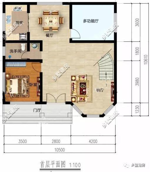 四室二廳二層別墅設(shè)計(jì)圖，帶挑空客廳+旋轉(zhuǎn)樓梯，只需要21萬就能建成，你不信？