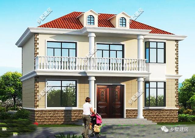 四室二廳二層別墅設(shè)計(jì)圖，帶挑空客廳+旋轉(zhuǎn)樓梯，只需要21萬就能建成，你不信？